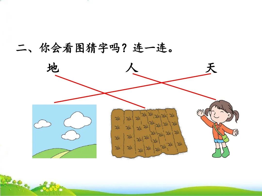 预习统编版小学语文一年级上册识字1天地人图文视频讲解