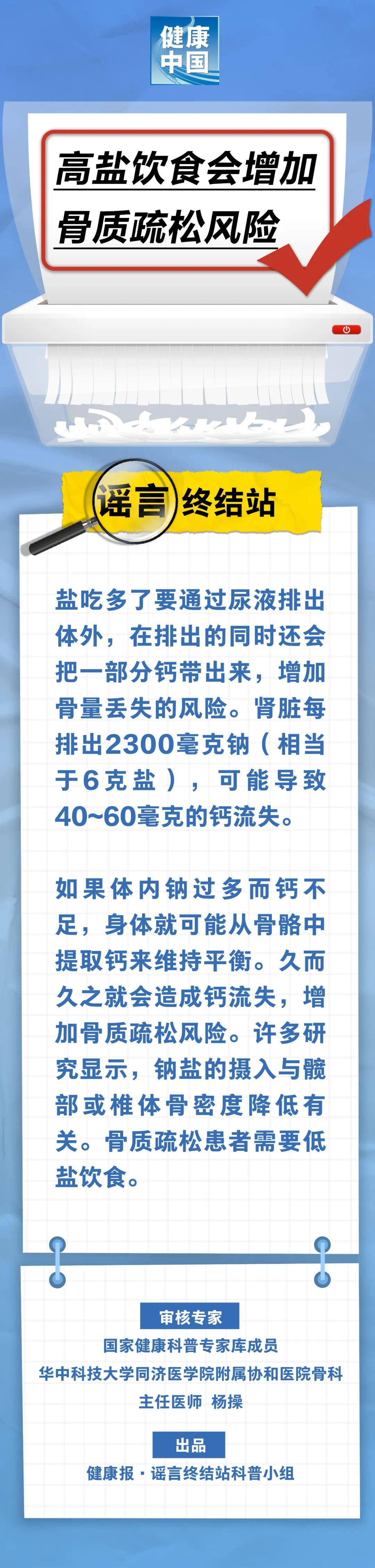 高鹽飲食會增加骨質(zhì)疏松風(fēng)險……是真是假？｜謠言終結(jié)站