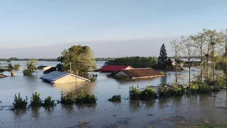 洞庭湖决口封堵现场