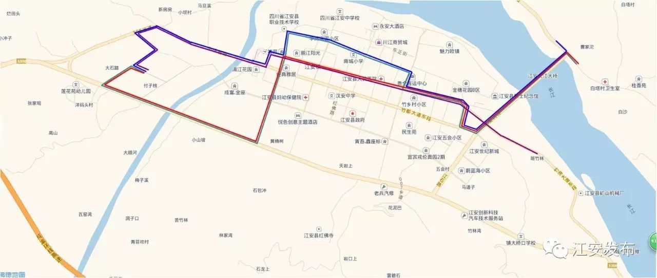 江安最新公交路線圖大全