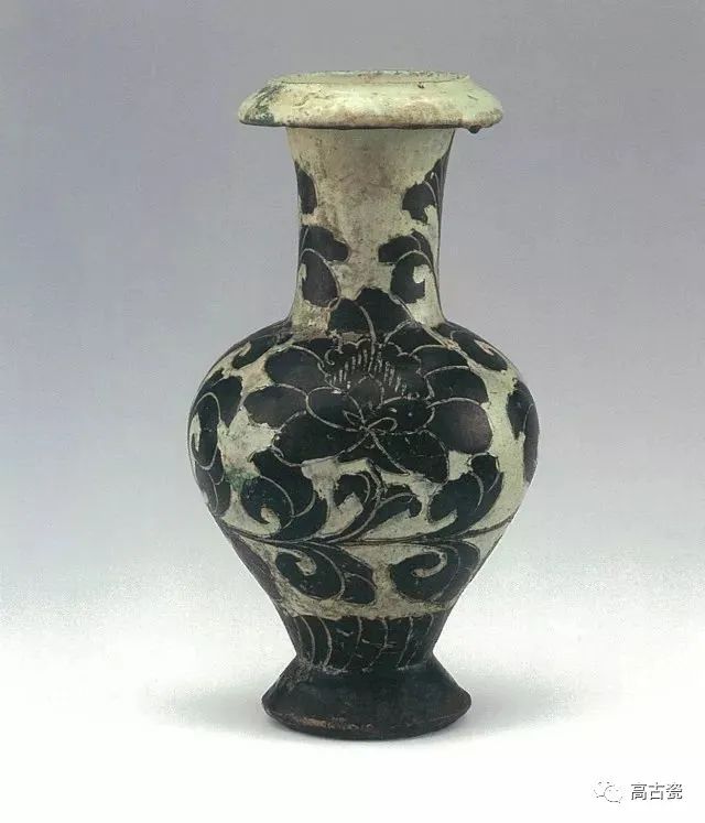 金代磁州窑黑釉铁锈花花卉纹玉壶春瓶 - 靓宝格