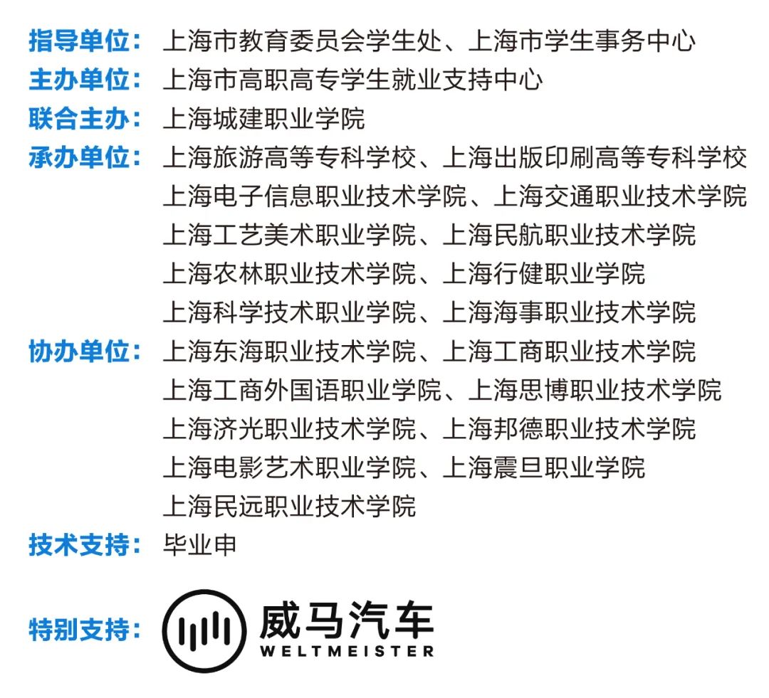 招聘會舉辦為5月19日(週三)13:30-16:30;地點:上海城建職業學院(奉賢