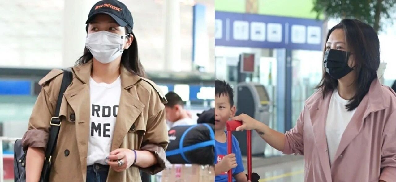 何洁终于放弃廓形上衣，挑战修身长风衣