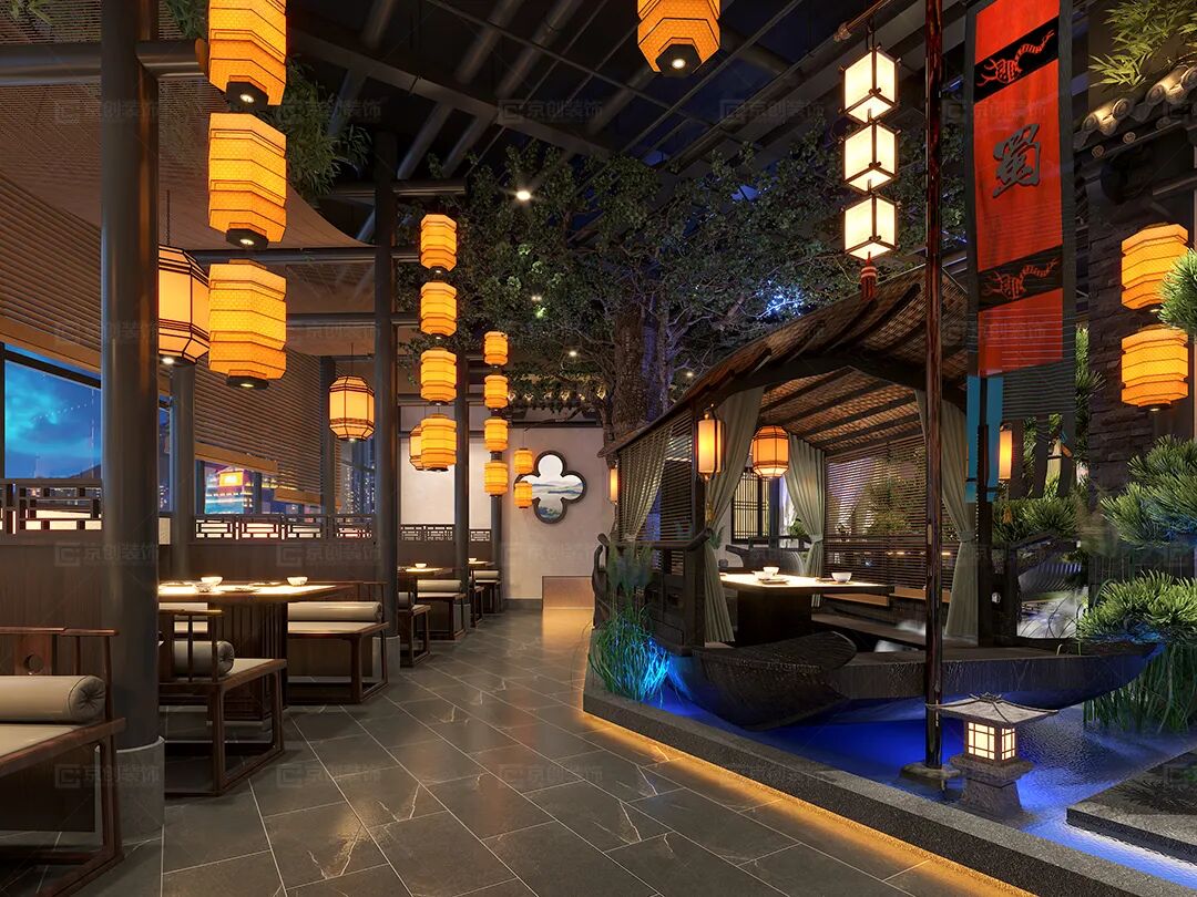 东莞市餐饮装修设计古风古韵的餐厅设计瞬间感觉穿越了