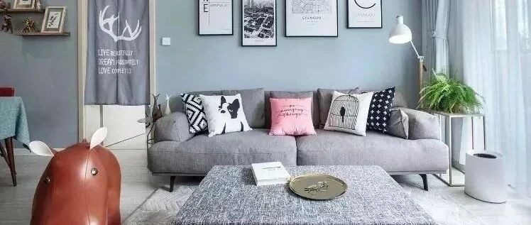 76平的北欧风小户型，宁静的烟灰蓝，太让人沉醉了