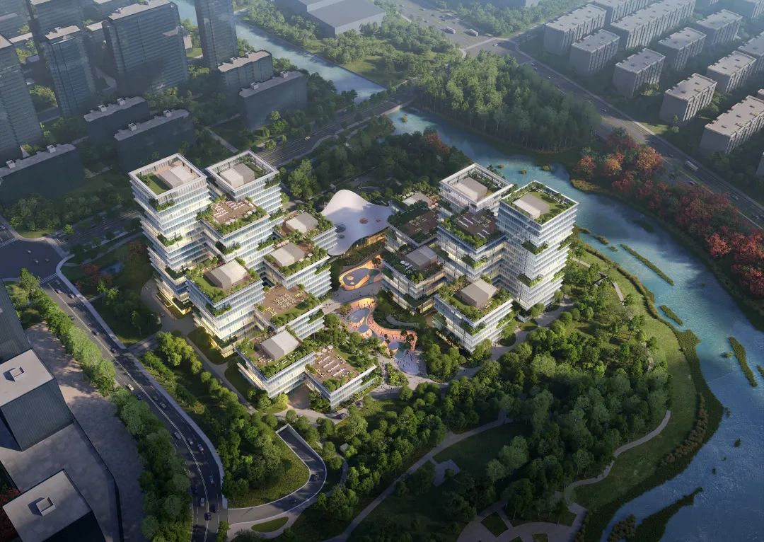 钉钉未来科技城全球总部宣布整体建筑呈坡形