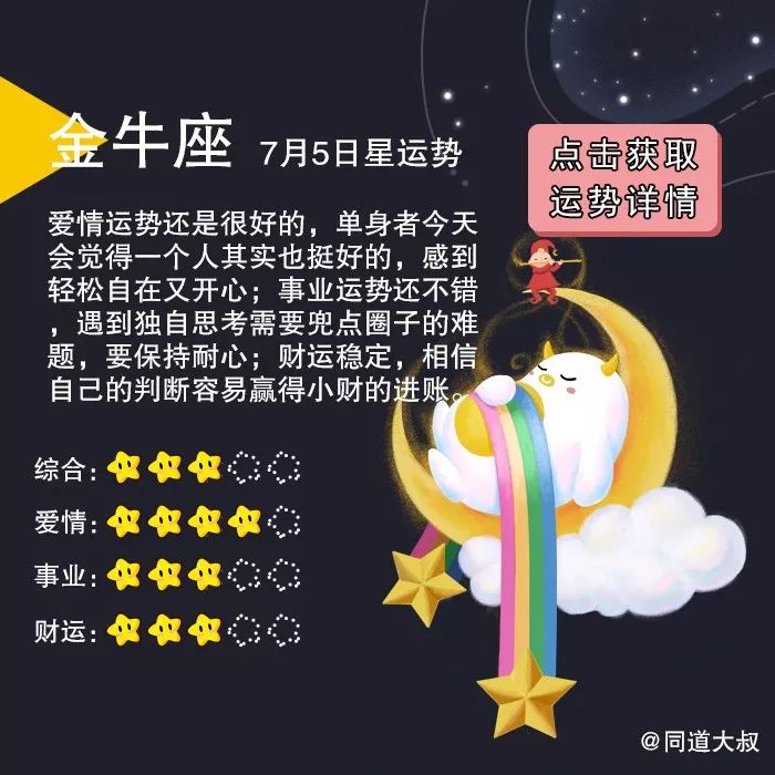 7月5日十二星座運勢分析 同道大叔 微文庫