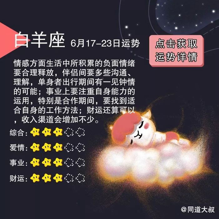 6月17日 23日十二星座周運勢分析 同道大叔 微文庫