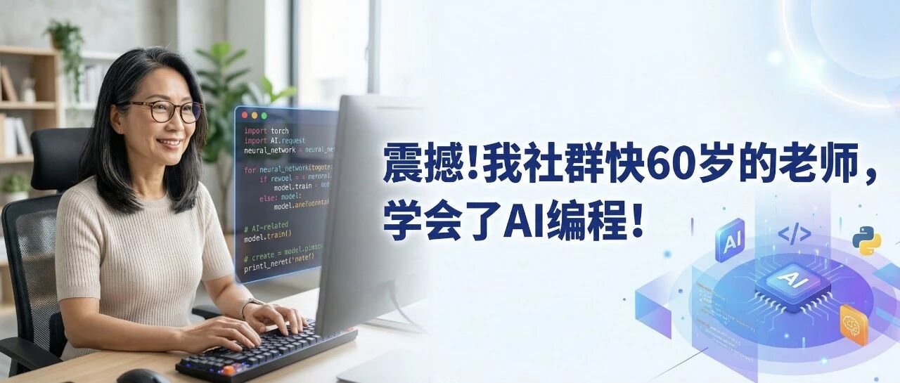 震撼！我社群快60岁的老师，学会了 AI 编程！