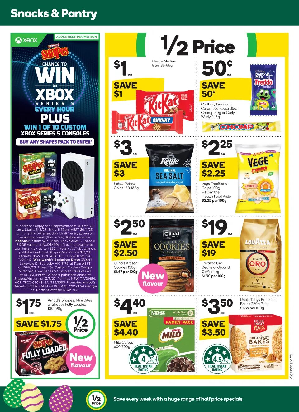 Woolworths 3月22日-3月28日折扣，能量棒、午餐肉、新口味饼干半价，还能赢XBOX抽奖（组图） - 3