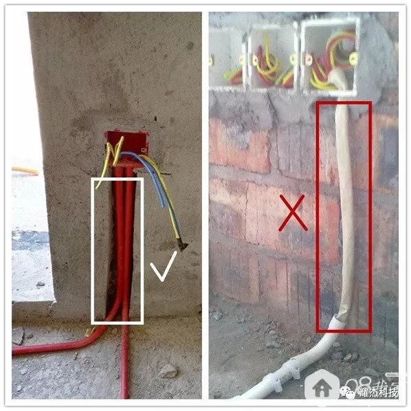 三,使用電線套管,杜絕黃臘管 由於先布管後穿線的活線工藝需要將電線