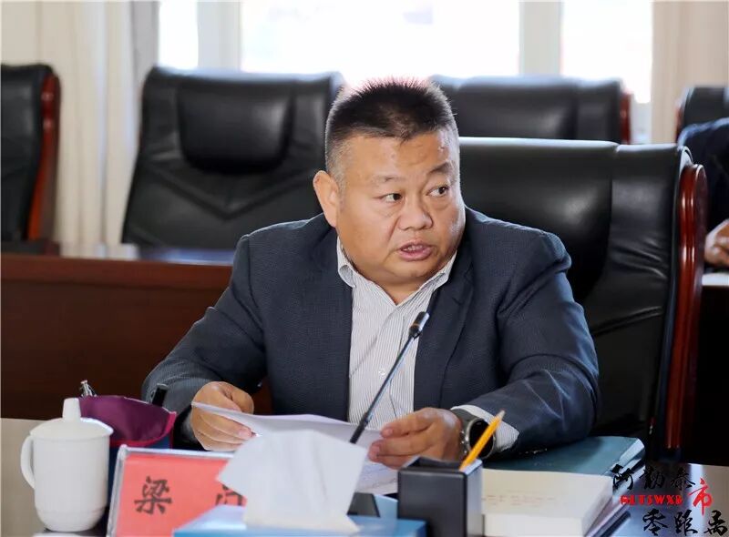 地区主题教育第一指导组组长,地委副秘书长梁汀对阿勒泰市主题教育
