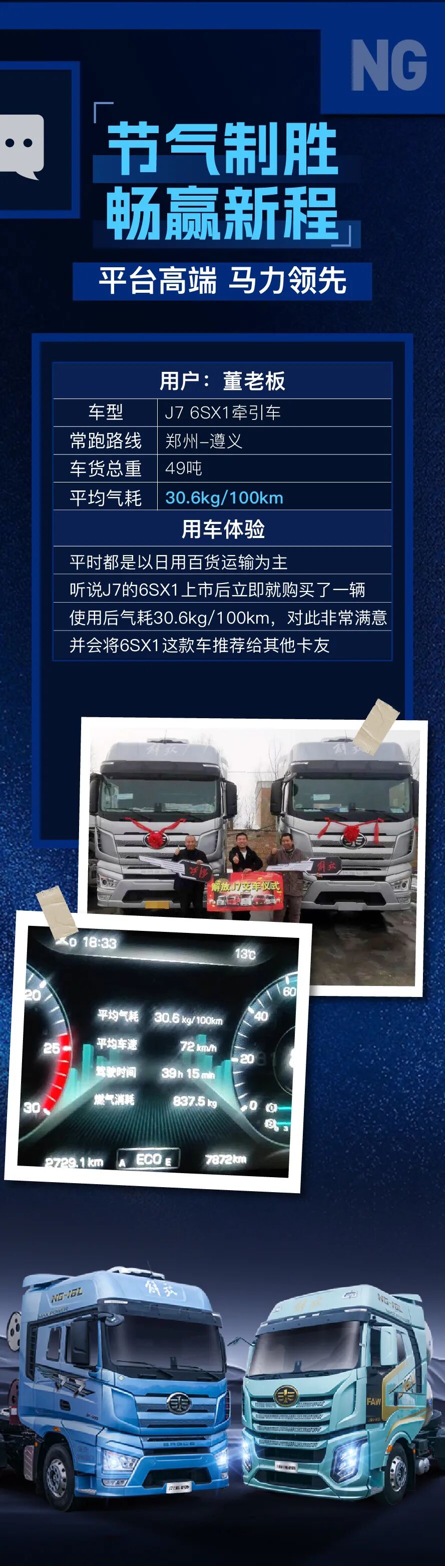 节气达人 | 百公里气耗30.6kg！董师傅与J7同行，共创财富