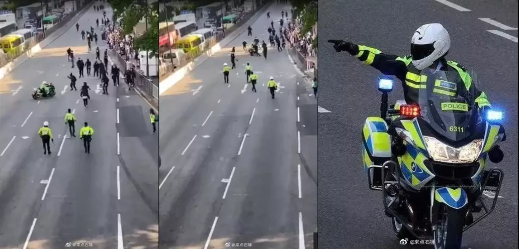 Cảnh sát Hồng Kông lái xe xông vào người biểu tình, báo TQ ví von: Triệu Tử Long dũng mãnh đơn độc phá vòng vây  - Ảnh 1.