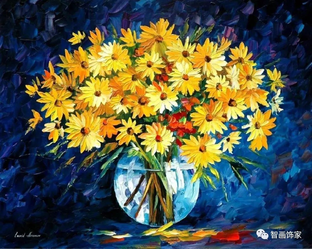 图片[91]-白俄罗斯画家李奥尼德·阿夫列莫夫Leonid Afremov色彩斑斓的花儿油画作品欣赏  数字油画-数字油画网-（个人图片收录）