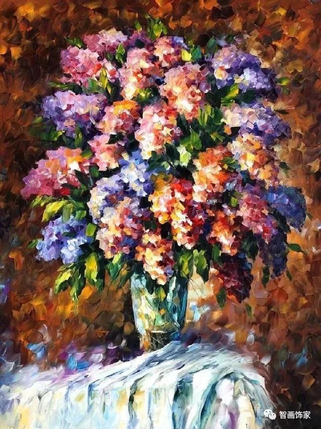 图片[90]-白俄罗斯画家李奥尼德·阿夫列莫夫Leonid Afremov色彩斑斓的花儿油画作品欣赏  数字油画-数字油画网-（个人图片收录）