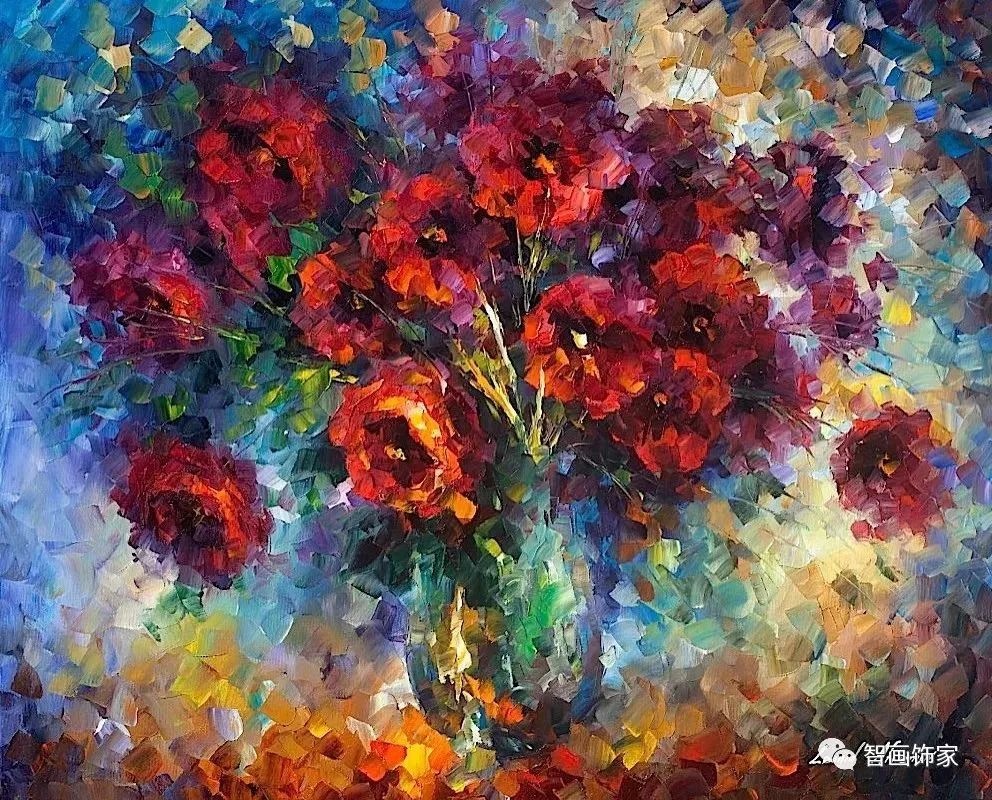 图片[23]-白俄罗斯画家李奥尼德·阿夫列莫夫Leonid Afremov色彩斑斓的花儿油画作品欣赏  数字油画-数字油画网-（个人图片收录）