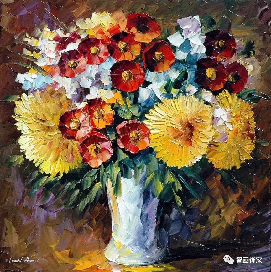 图片[79]-白俄罗斯画家李奥尼德·阿夫列莫夫Leonid Afremov色彩斑斓的花儿油画作品欣赏  数字油画-数字油画网-（个人图片收录）