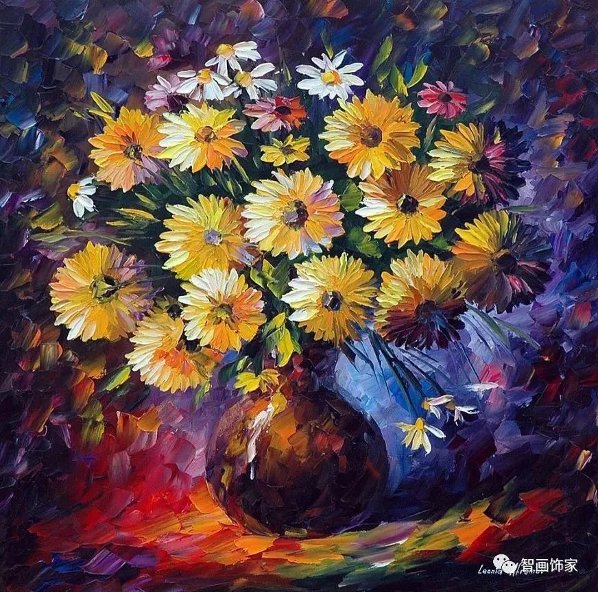 图片[86]-白俄罗斯画家李奥尼德·阿夫列莫夫Leonid Afremov色彩斑斓的花儿油画作品欣赏  数字油画-数字油画网-（个人图片收录）