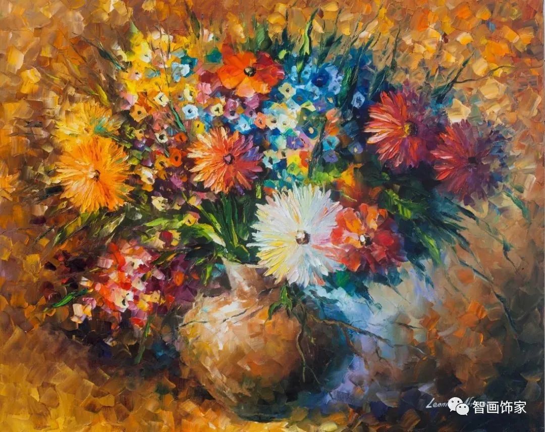 图片[21]-白俄罗斯画家李奥尼德·阿夫列莫夫Leonid Afremov色彩斑斓的花儿油画作品欣赏  数字油画-数字油画网-（个人图片收录）