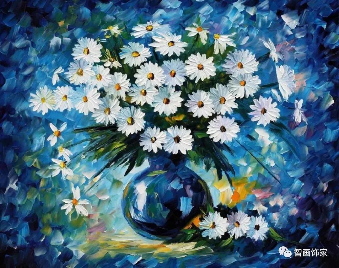 图片[30]-白俄罗斯画家李奥尼德·阿夫列莫夫Leonid Afremov色彩斑斓的花儿油画作品欣赏  数字油画-数字油画网-（个人图片收录）