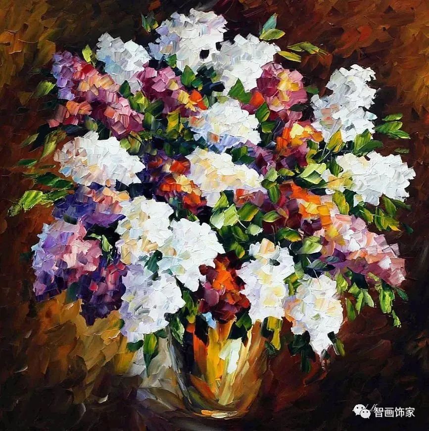 图片[77]-白俄罗斯画家李奥尼德·阿夫列莫夫Leonid Afremov色彩斑斓的花儿油画作品欣赏  数字油画-数字油画网-（个人图片收录）