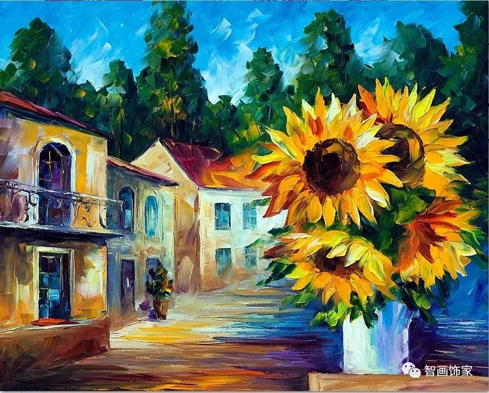 图片[12]-白俄罗斯画家李奥尼德·阿夫列莫夫Leonid Afremov色彩斑斓的花儿油画作品欣赏  数字油画-数字油画网-（个人图片收录）