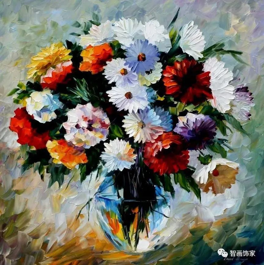 图片[35]-白俄罗斯画家李奥尼德·阿夫列莫夫Leonid Afremov色彩斑斓的花儿油画作品欣赏  数字油画-数字油画网-（个人图片收录）