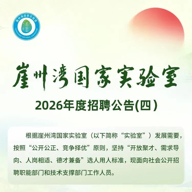 崖州湾国家实验室2026年度招聘公告（四）