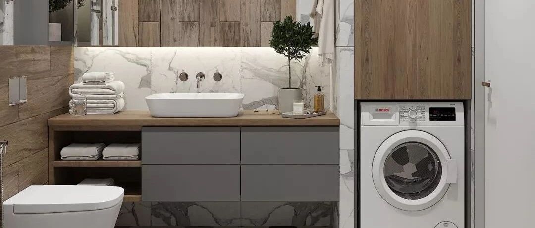 5㎡的卫生间怎么放洗衣机？35个设计方案，显高级！