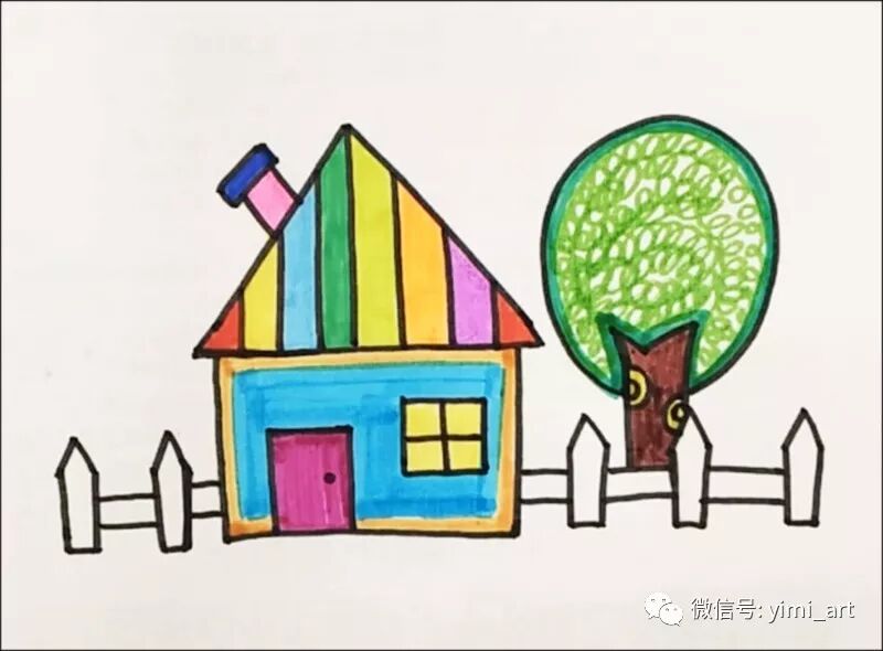 芈老师儿童画视频丨漂亮的房子