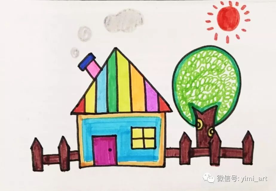 芈老师儿童画视频丨漂亮的房子