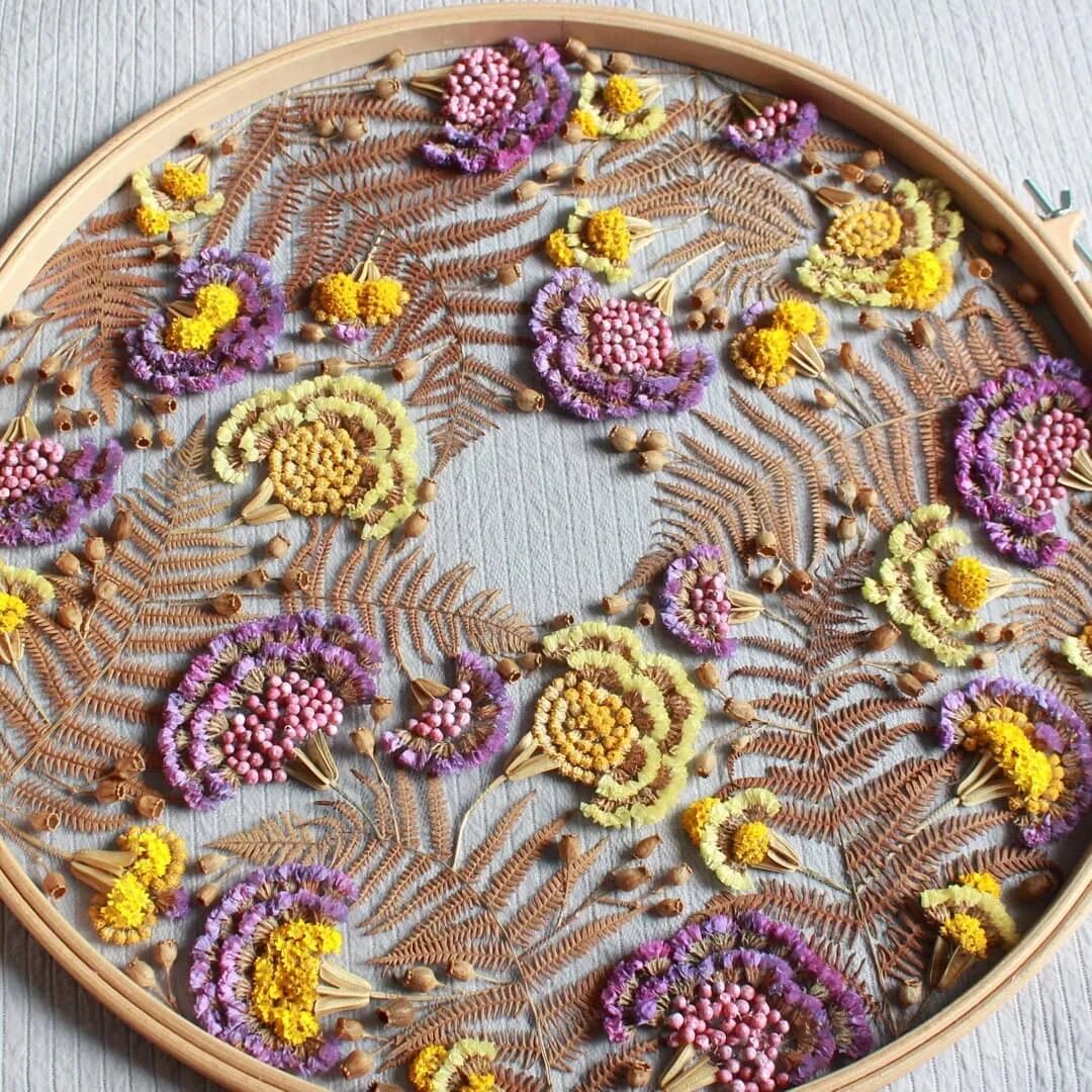 绝了用鲜花做刺绣见过么太美了
