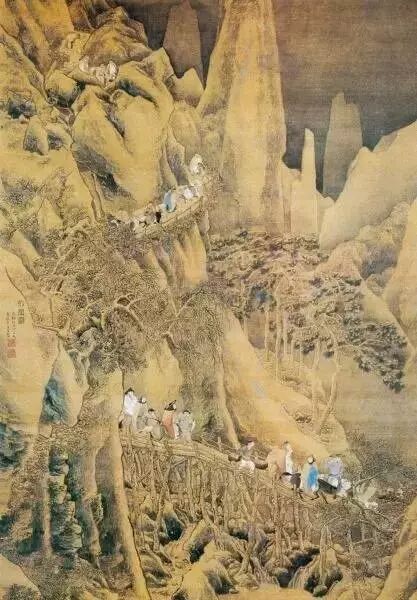 仇英《剑阁图》局部