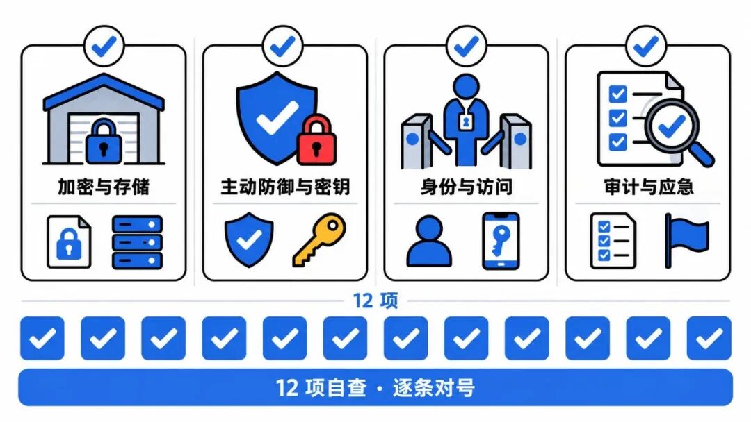 12 项自查 · 四类 × 逐条对号