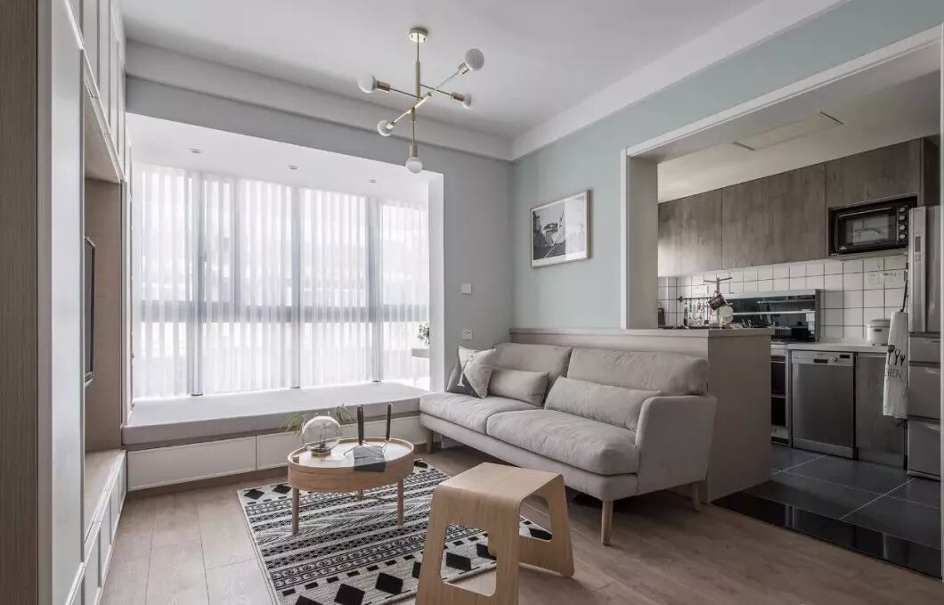 76平的簡約風二居室，半開放式廚房寬敞又好看 家居 第4張