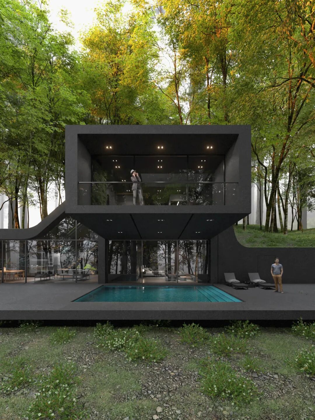 黑色极简别墅 有趣的建筑百里挑一 Reza Mohtashami 新作 柠檬资讯