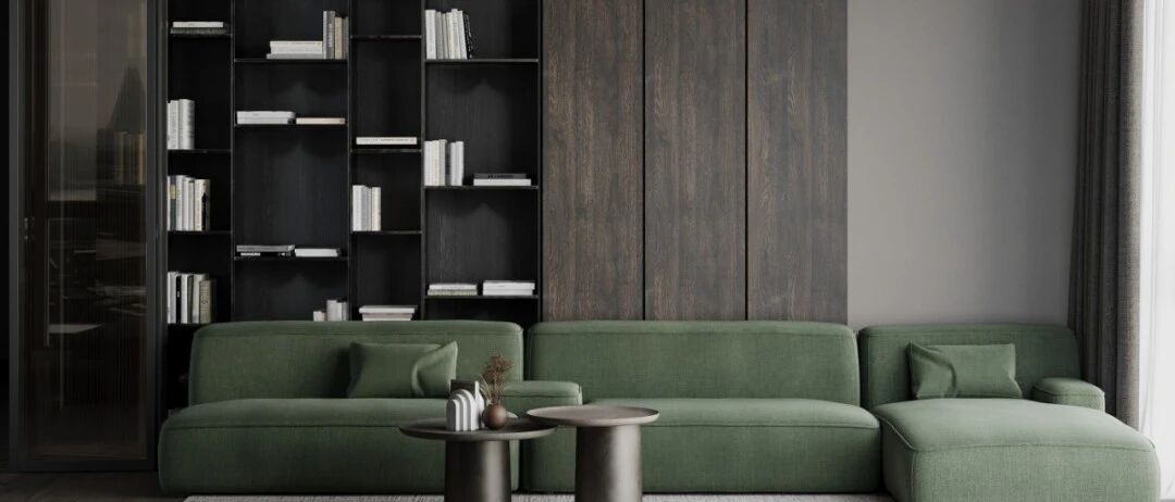 胡桃木+绿色系，实力演绎轻奢的高雅