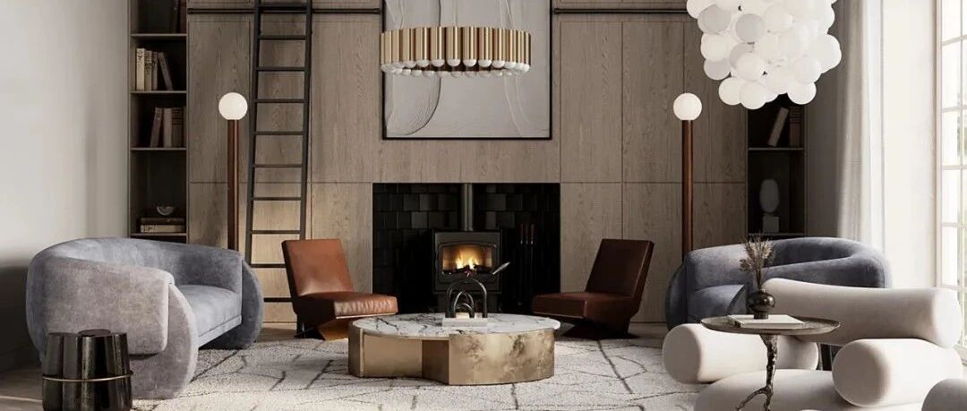 黄铜+原木，优雅的轻奢居所