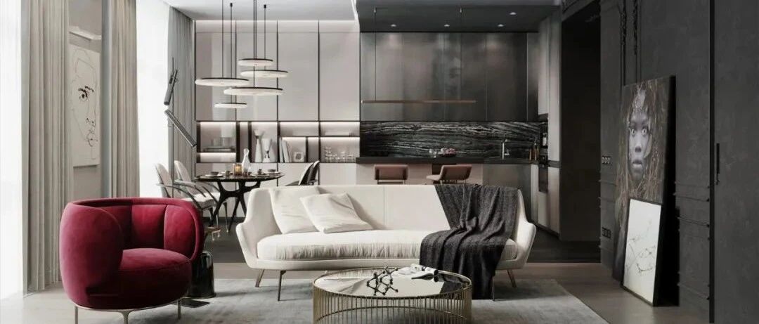 122m²轻奢私宅，红与黑，竞芳菲