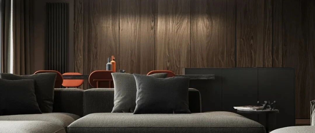 原木灰+南瓜橙，74m²小户型的大宅格调