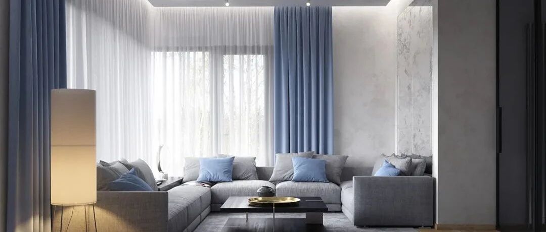 水蓝+浅灰，简约空间的浪漫调性