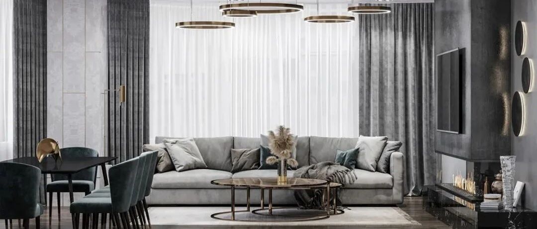 水泥灰+轻奢，时尚淡雅