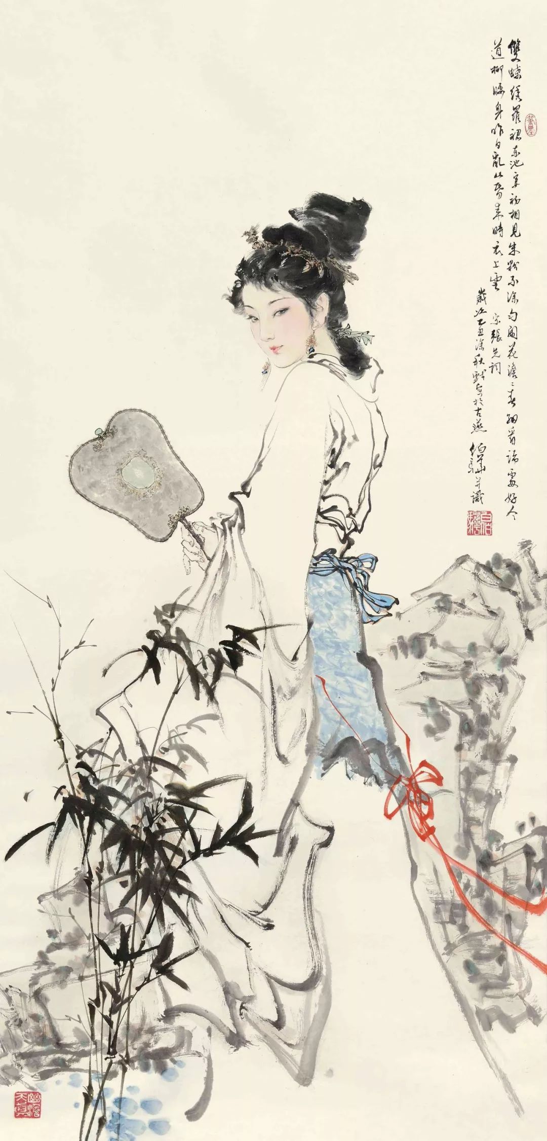 国画人物白伯骅的人物画工写结合媚而不俗写实传神