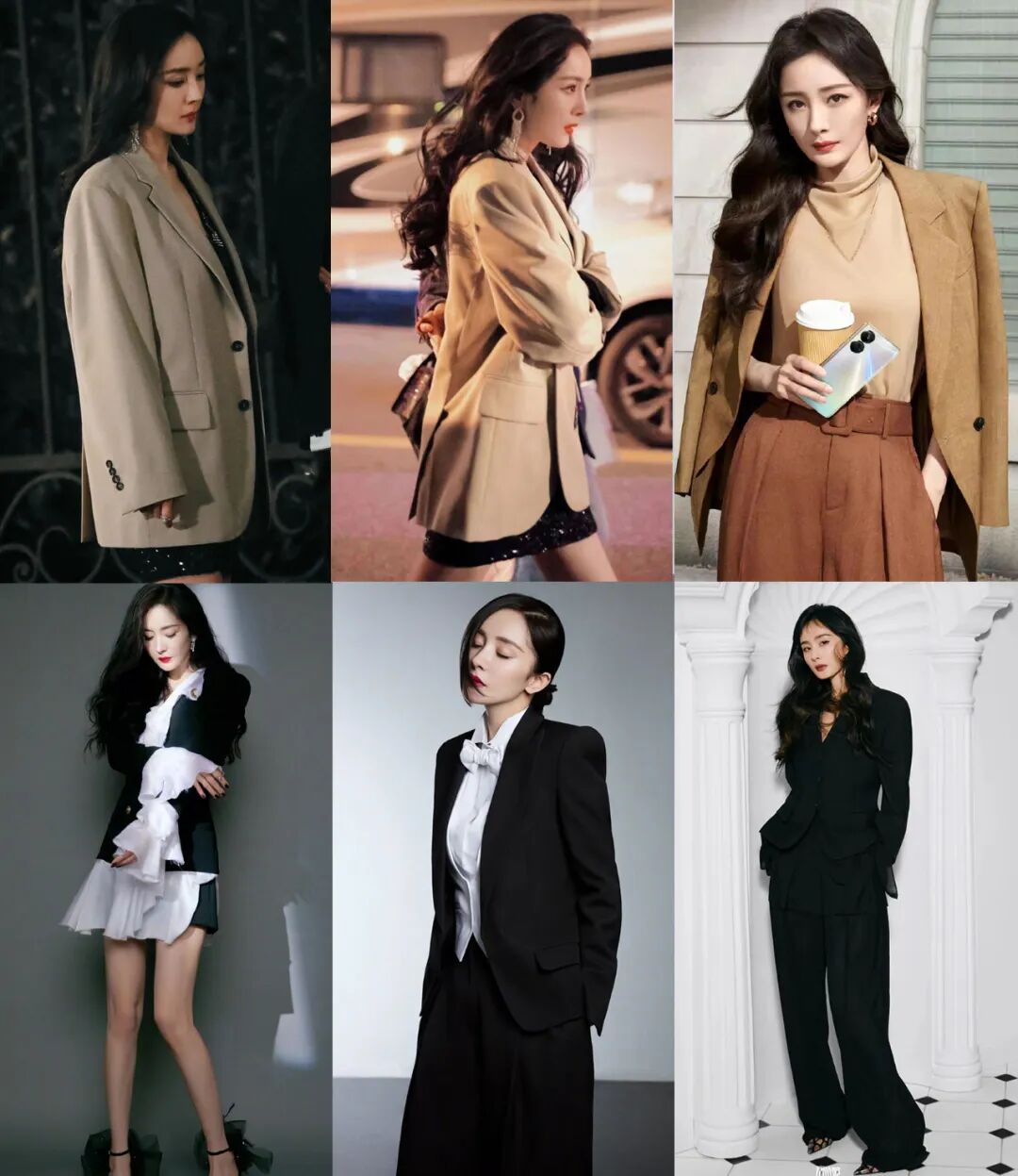 女明星早春西装穿搭刘雯杨幂真的顶