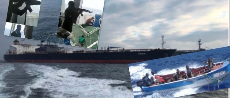 船员冒险拍下视频！油轮11节航速行驶, 遭15艘海盗快艇围追! ...击中海盗！