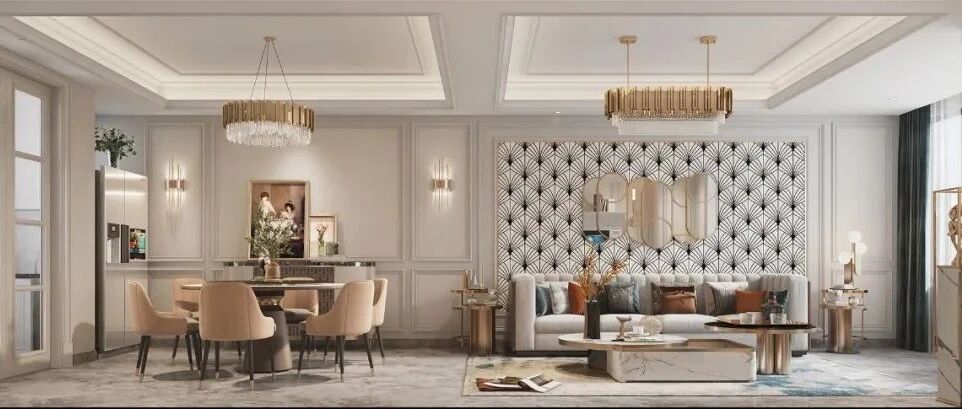缪斯新作 | 340㎡美式轻奢，洋溢迷人的浪漫情调~
