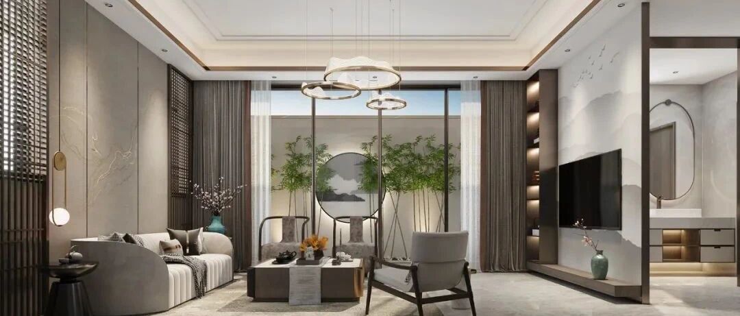 缪斯新作 | 400㎡新中式+轻奢，东方意境云淡风轻~