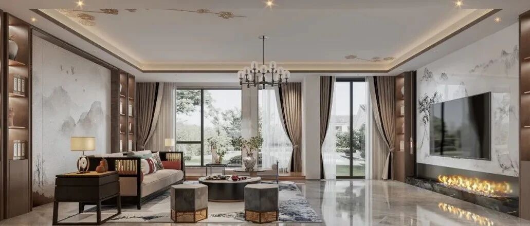 缪斯新作 | 520㎡新中式设计，寄情山水的泊心雅居~