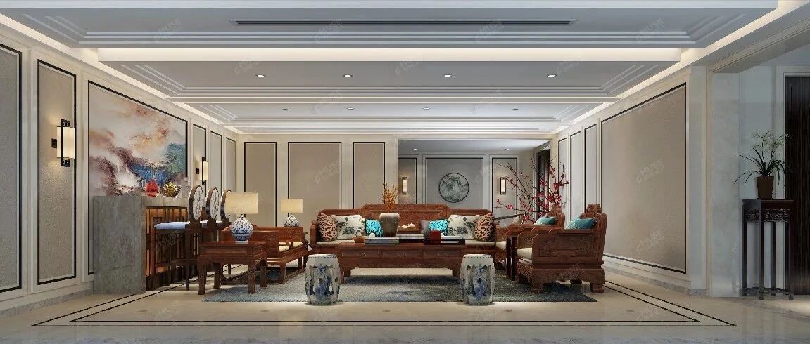 混搭设计|欧式+美式+新中式，350㎡艺术别墅YYDS！